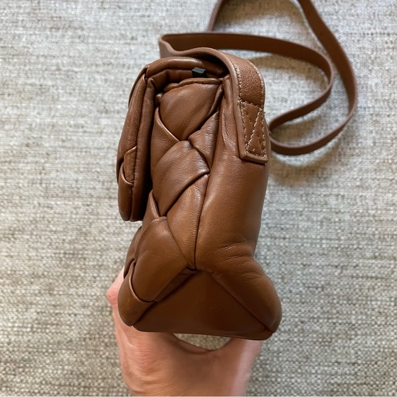 DUNE LONDON Woven Brown Leather Crossbody Bag - Picture 5 of 14